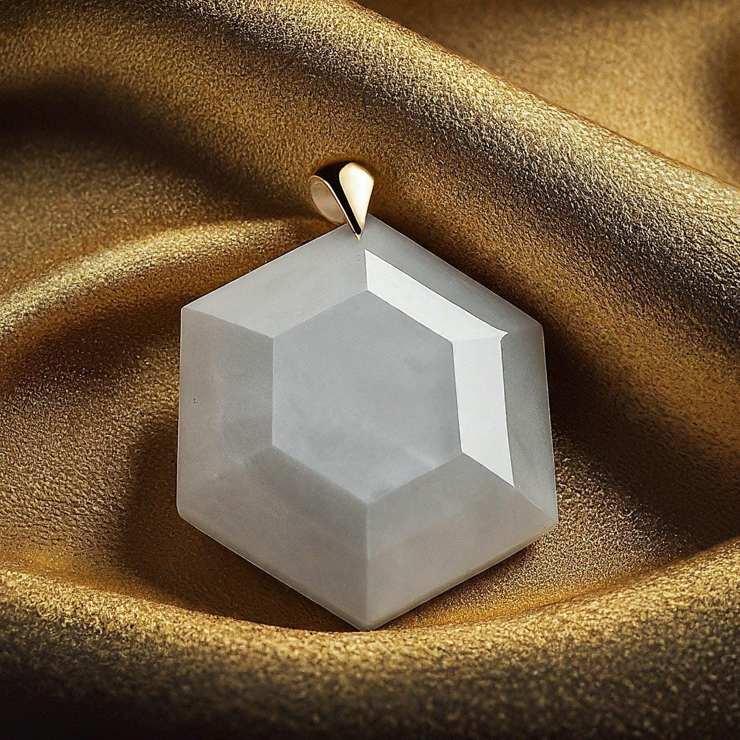 Clear Quartz Hexagonal Pendant | Attract Positivity & Focus with Modern Elegance