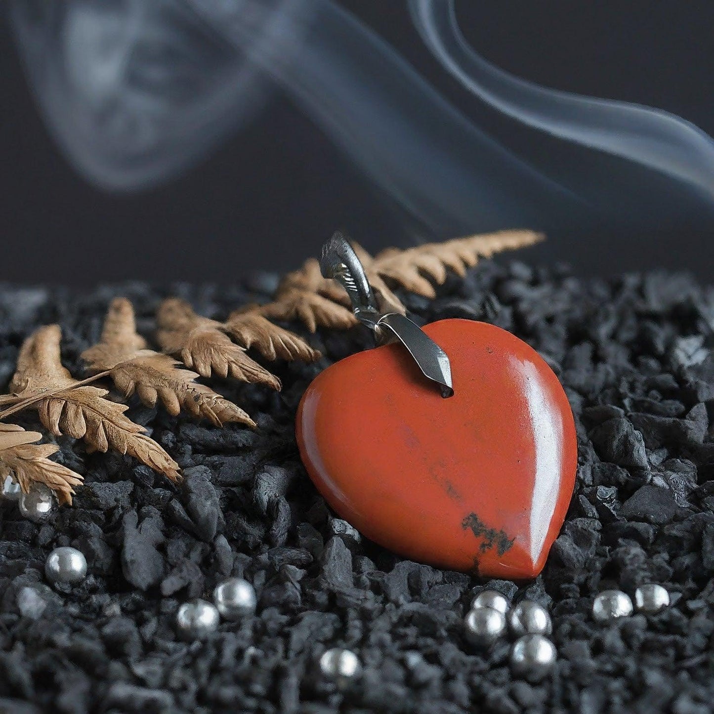 Red Jasper Heart Pendant | Energy Boost, Confidence, Grounding