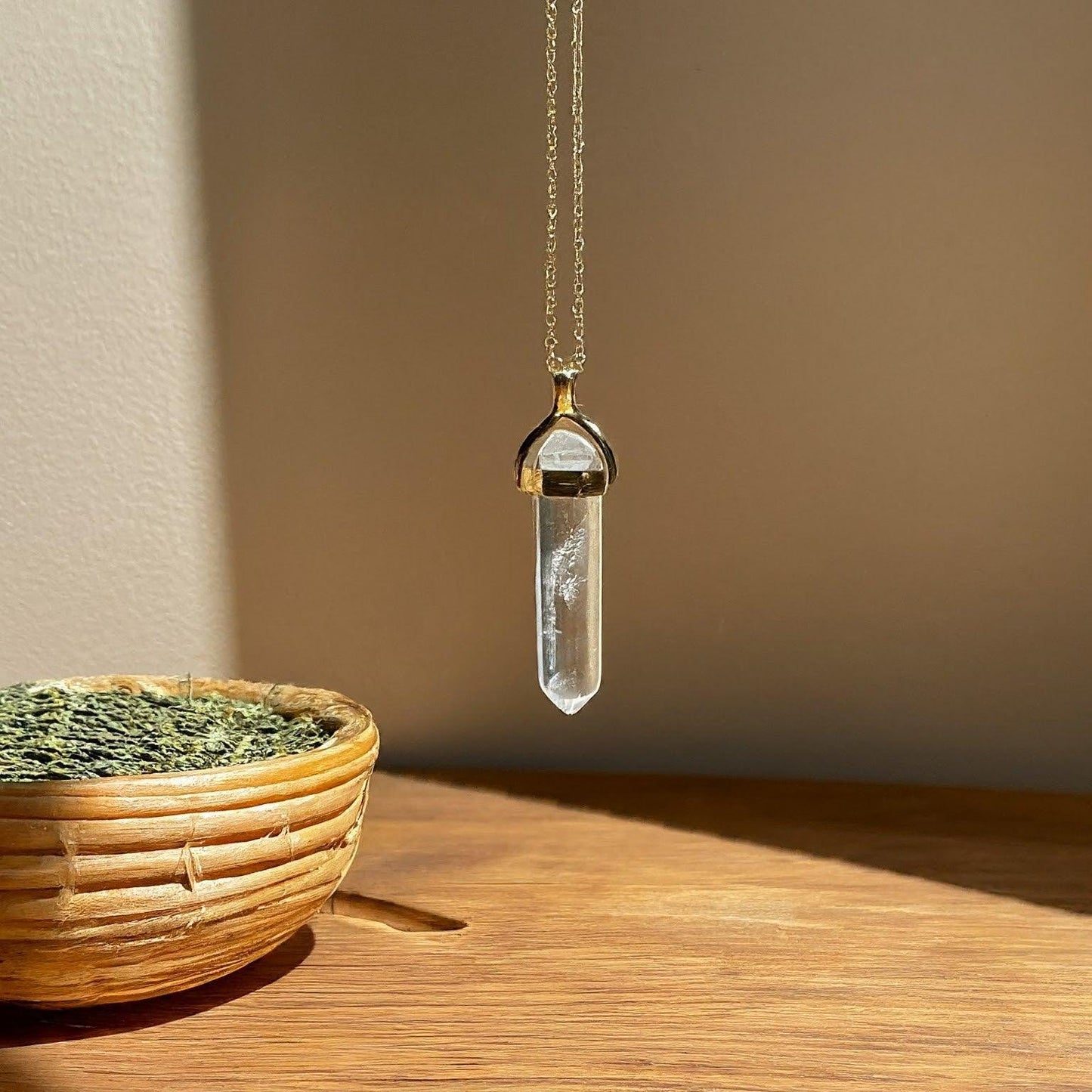 Clear Quartz Pencil Pendant | Enhance Clarity & Focus with This Crystal Gemstone