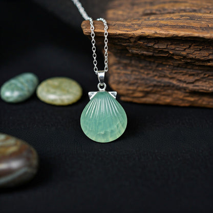 Authentic Prehnite Pendant | Healing Crystal Necklace for Spiritual Growth & Emotional Balance