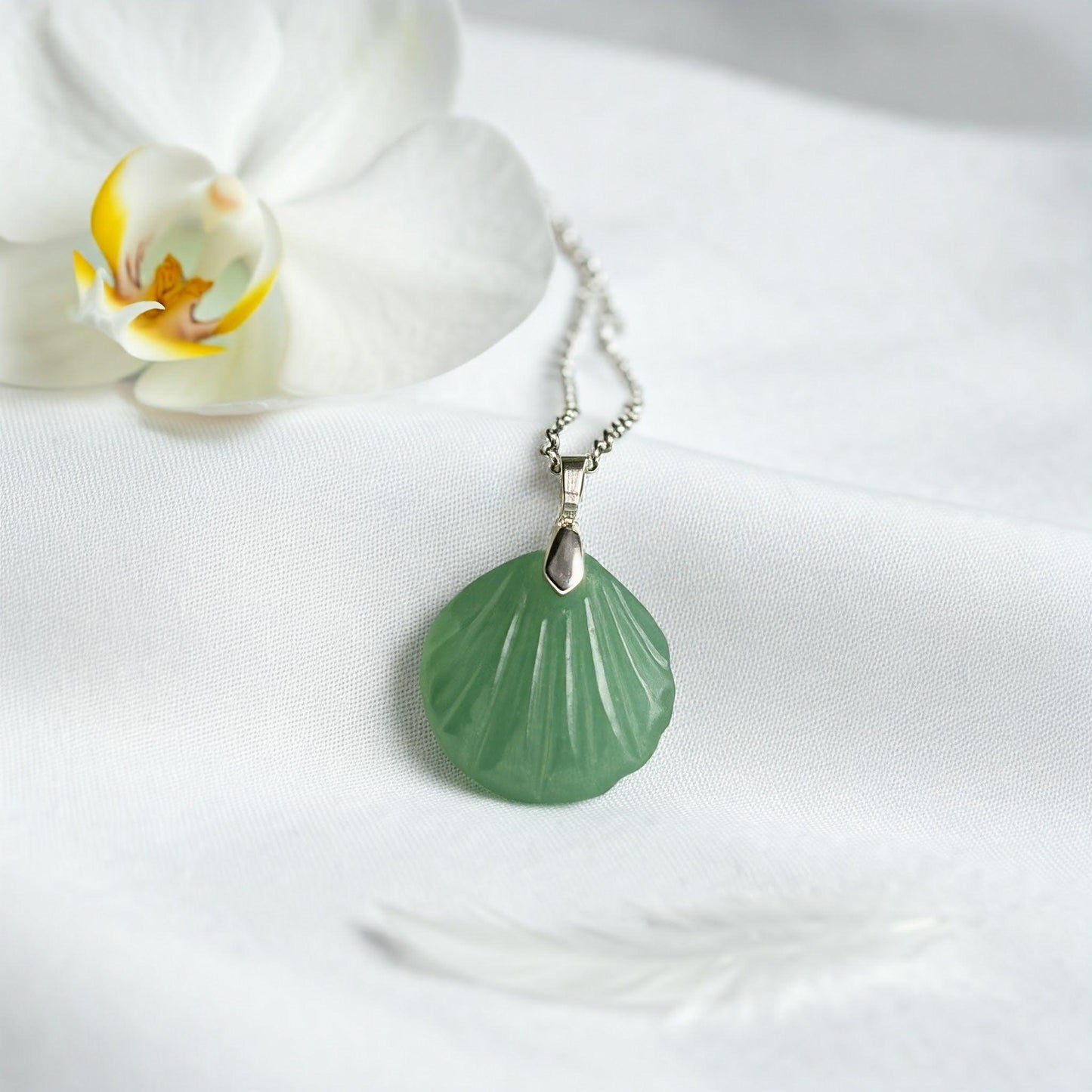 Authentic Prehnite Pendant | Healing Crystal Necklace for Spiritual Growth & Emotional Balance