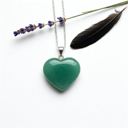 Green Aventurine Heart Pendant | Authentic Healing Crystal for Prosperity & Emotional Balance