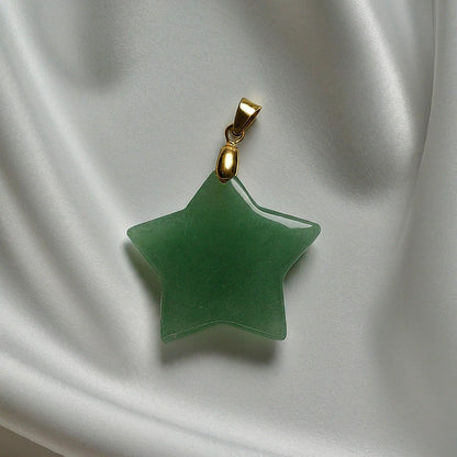 Green Aventurine Star Pendant Necklace | Abundance, Luck, Prosperity