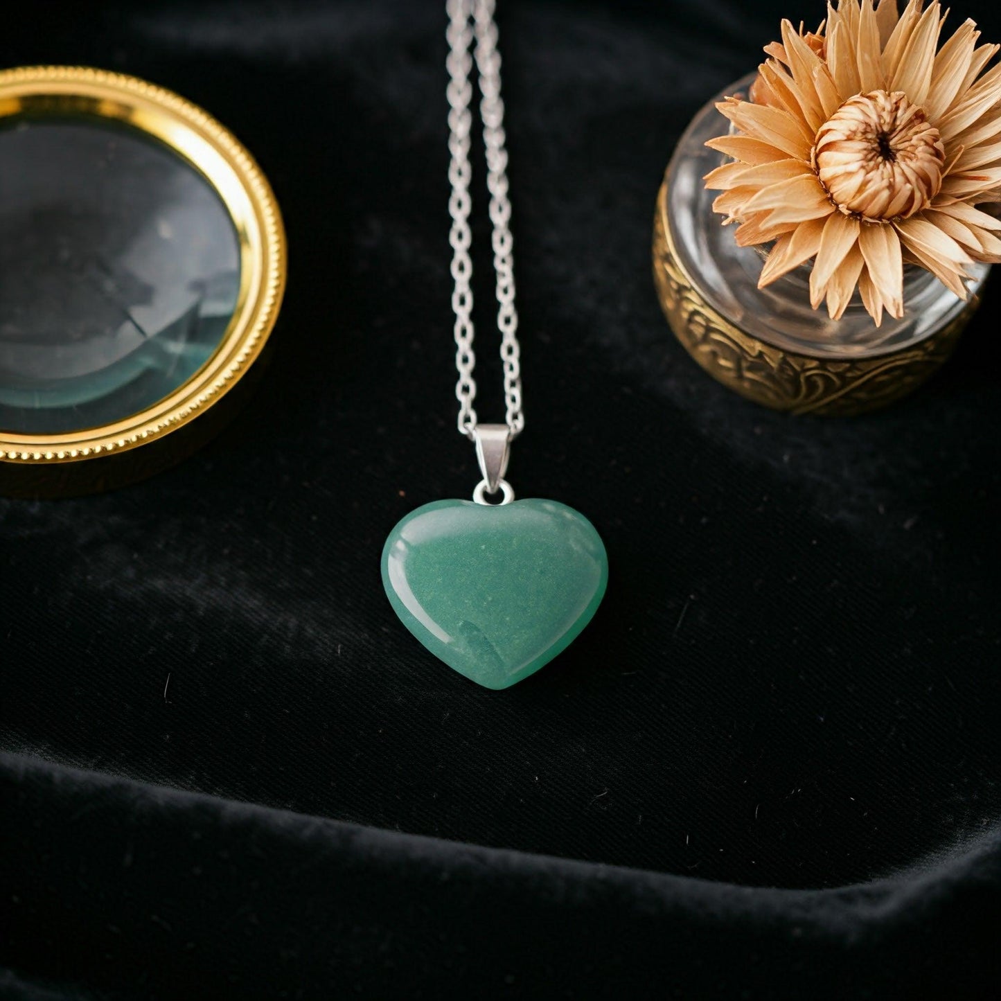 Green Aventurine Heart Pendant | Authentic Healing Crystal for Prosperity & Emotional Balance