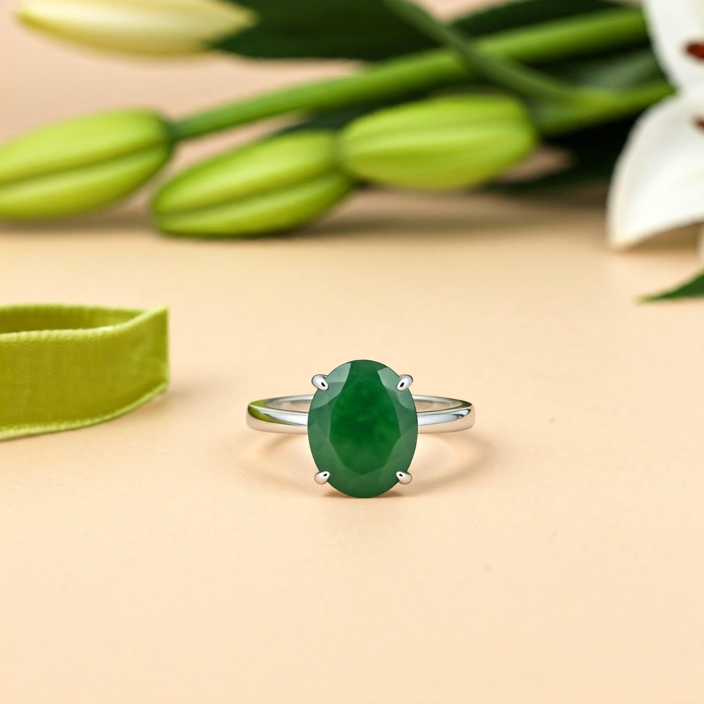 Green Jade Ring | Authentic Gemstone Jewelry for Prosperity & Elegance