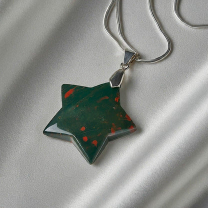 Bloodstone Star Pendant | Healing Energy, Strength, Protection