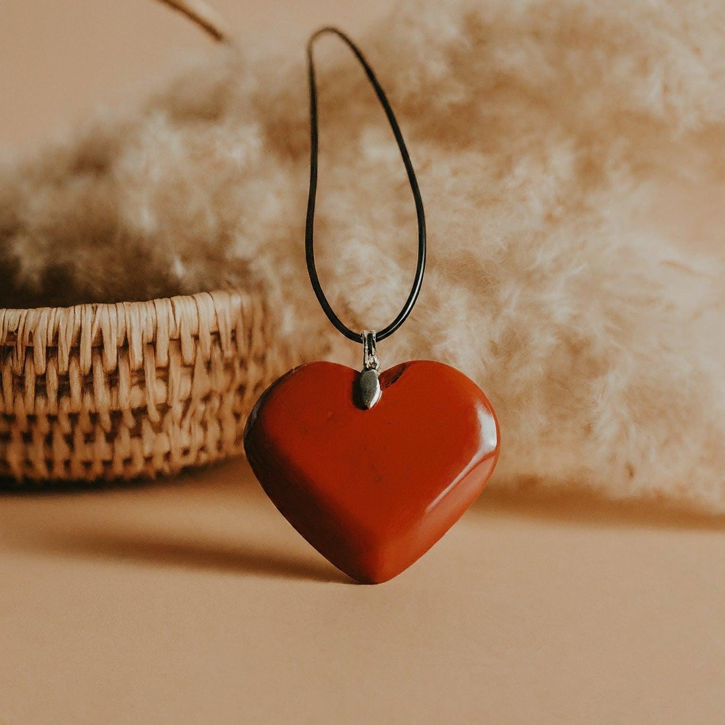 Red Jasper Heart Pendant | Energy Boost, Confidence, Grounding