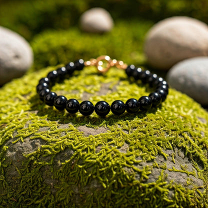 Black Obsidian Bracelet | Authentic Healing Crystal Jewelry for Protection, Grounding, and Energy Cleansing