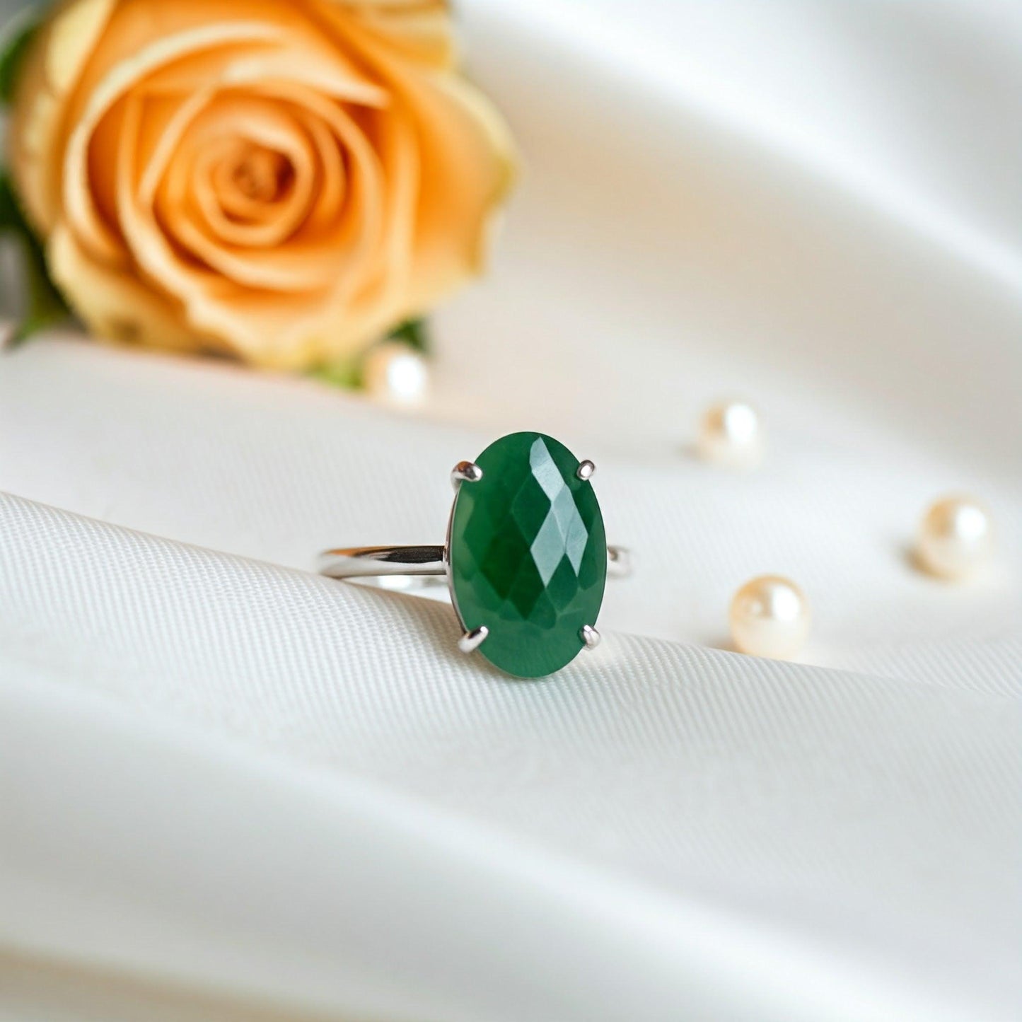 Green Jade Ring | Authentic Gemstone Jewelry for Prosperity & Elegance