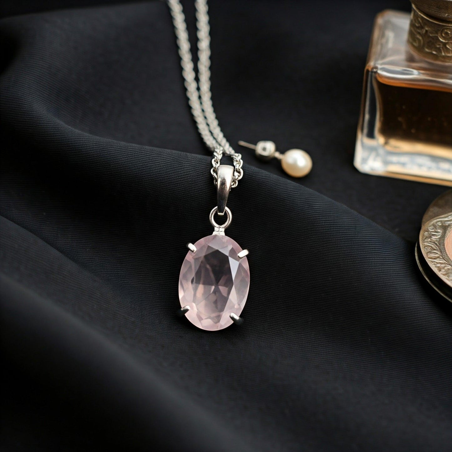 Rose Quartz Pendant | Natural Healing Crystal for Love, Harmony & Self-Care