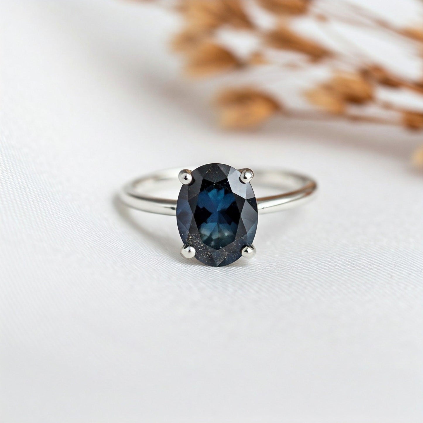 Blue Goldstone Ring – Elegant Diamond Cut Design | Genuine Healing Crystal | Perfect for Men & Women in India