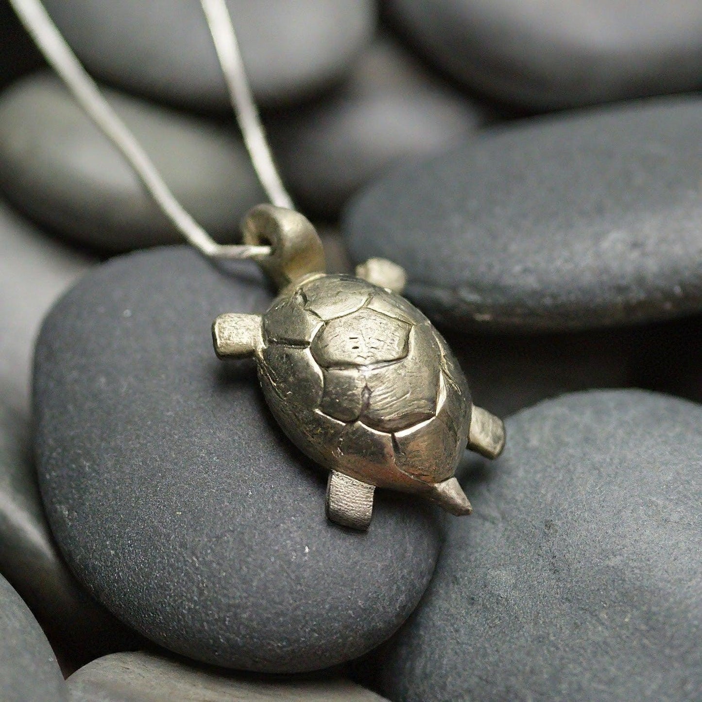 Pyrite Tortoise Pendant | Unique Gold-Accented Shell Jewelry