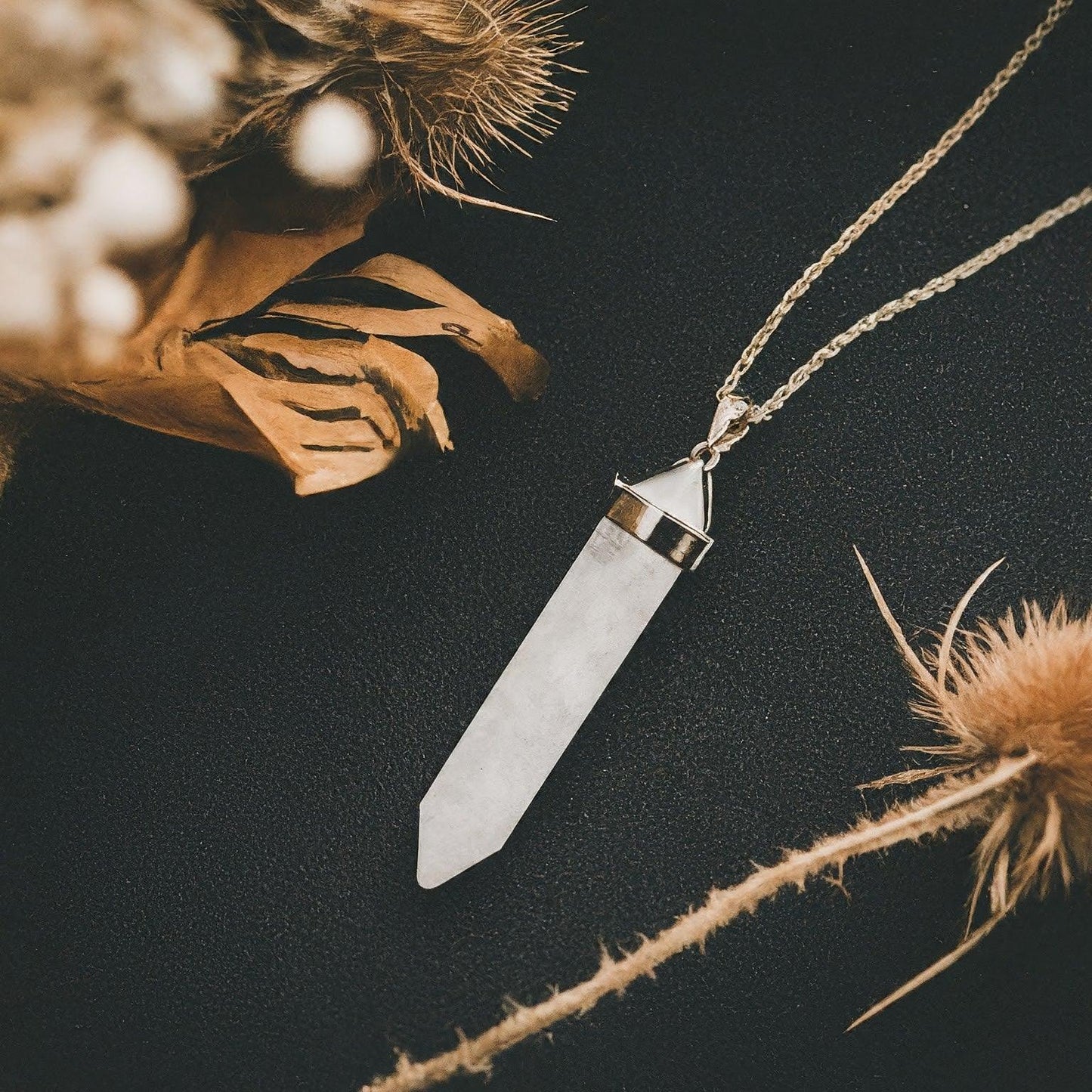 Clear Quartz Pencil Pendant | Enhance Clarity & Focus with This Crystal Gemstone