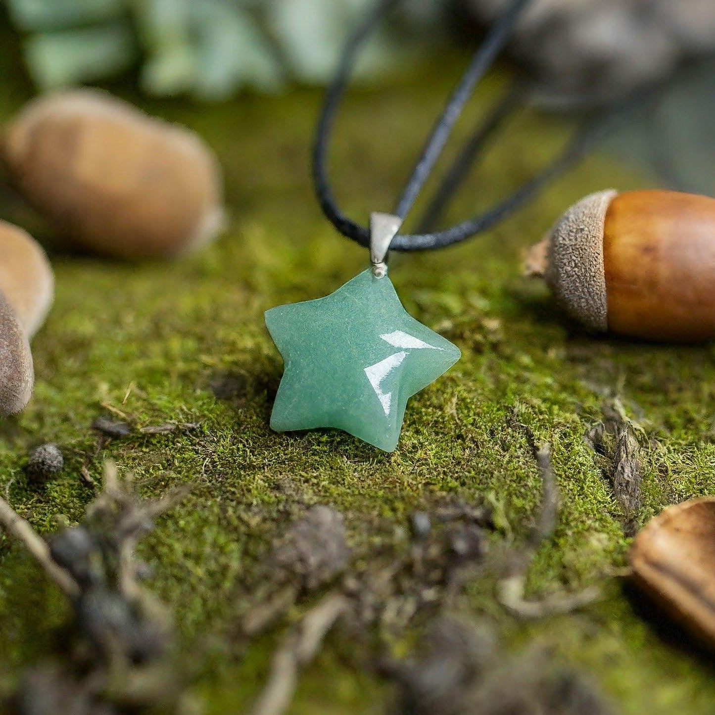 Green Aventurine Star Pendant Necklace | Abundance, Luck, Prosperity