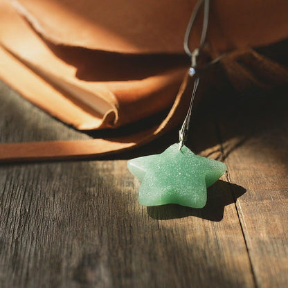 Green Aventurine Star Pendant Necklace | Abundance, Luck, Prosperity