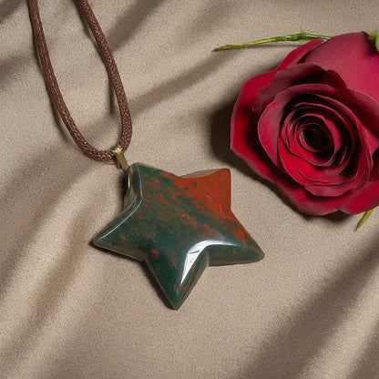 Bloodstone Star Pendant | Healing Energy, Strength, Protection