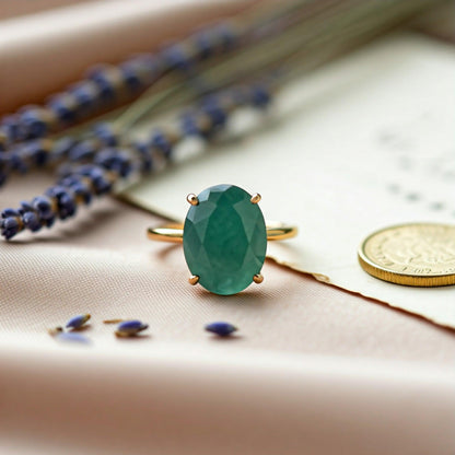 Green Aventurine Ring | Authentic Gemstone for Luck, Prosperity & Style