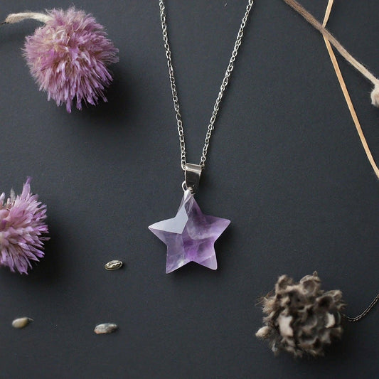 Amethyst Star Pendant | Mystic Cut, Intuition, Protection