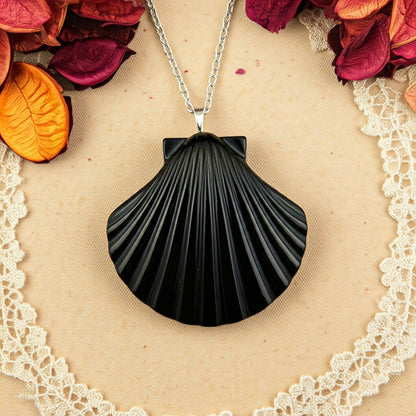 Black Obsidian Pendant | Authentic Healing Crystal for Protection and Energy Balance with Stainless Steel Chain