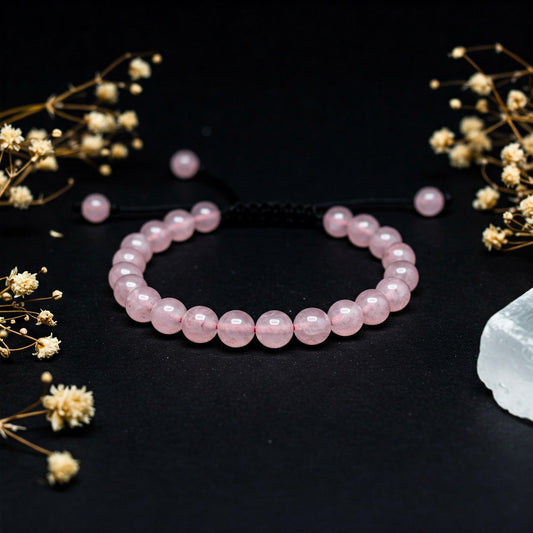 Rose Quartz Bracelet | Natural Love Crystal for Self-Love, Healing & Positive Energy