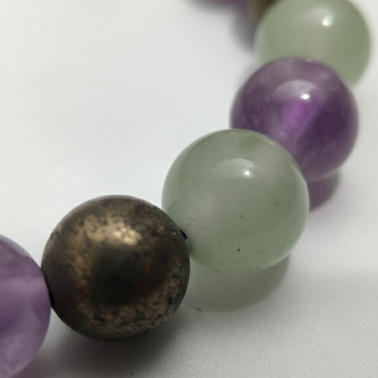 Green Aventurine Pyrite Amethyst Bracelet | Natural Healing Crystal Bracelet for Luck, Wealth, Protection & Mental Clarity
