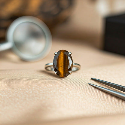 Tiger Eye Authentic Ring for Men & Women | Elegant Design, Positive Energy & Confidence Boost