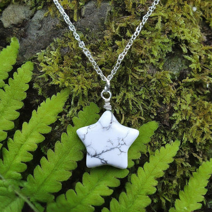 Howlite Star Pendant Necklace | Calming Energy, Stress Relief, Positivity