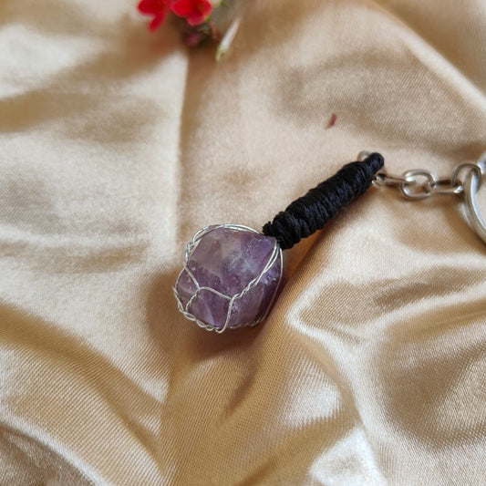 Amethyst Keyring | Chic Gemstone Key Holder for Protection, Luck & Everyday Style