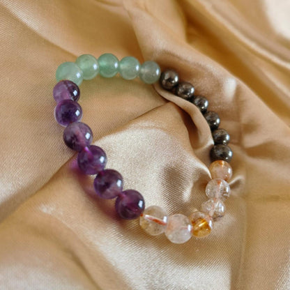 Green Aventurine, Citrine, Pyrite & Amethyst Bracelet | Attract Abundance, Luck & Peace with this Multi-Gemstone Powerhouse