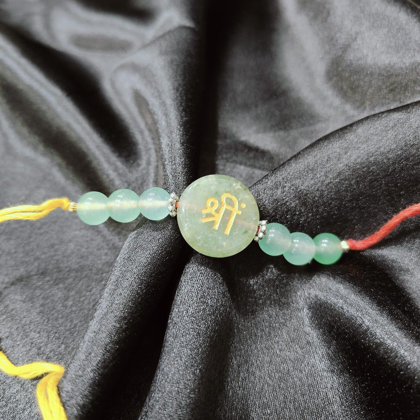 Green Aventurine Crystal Rakhi | Lucky Gemstone Rakhi for Prosperity & Growth