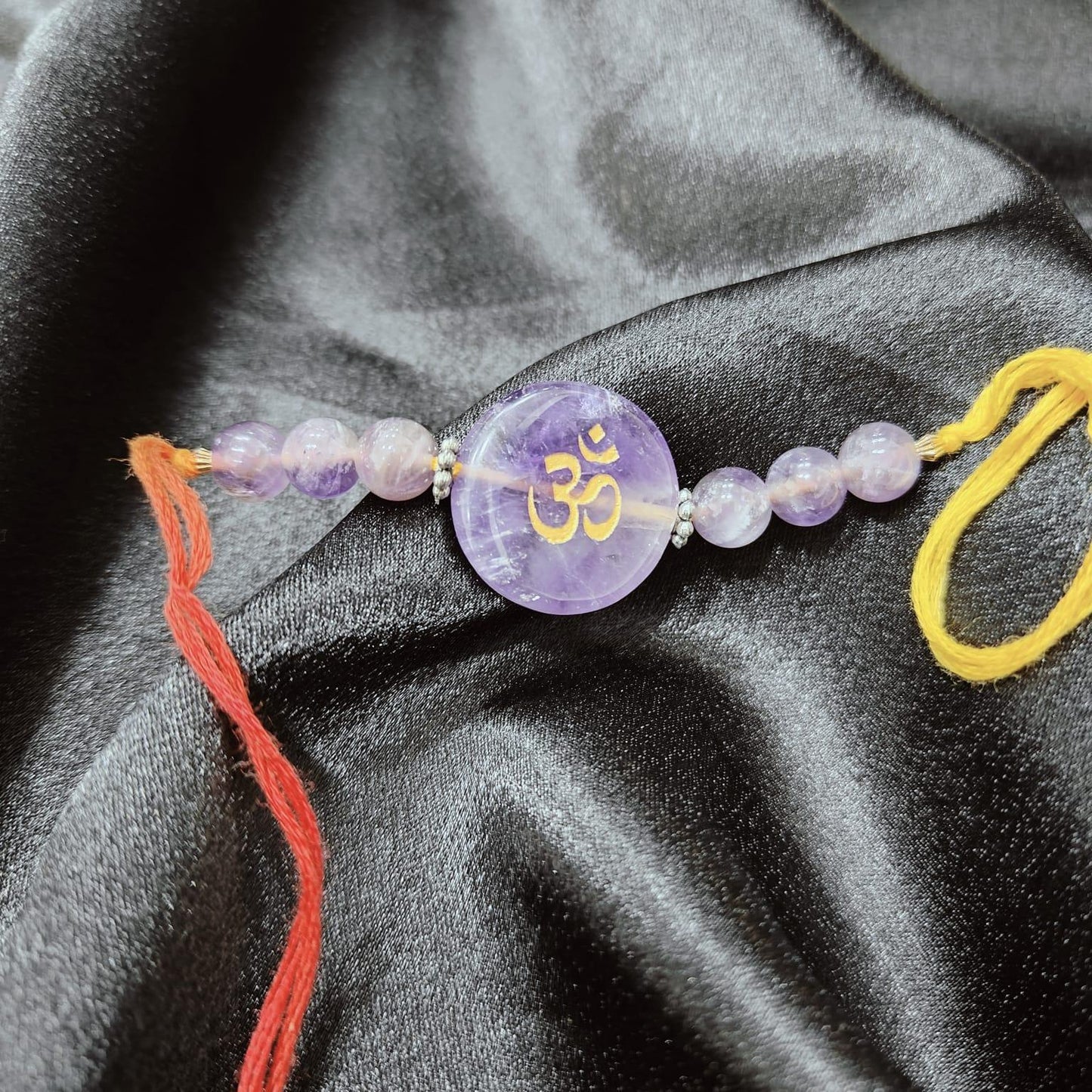 Amethyst Crystal Rakhi | Gift your Brother Spiritual Energy & Protection, Handmade Natural Gemstone Rakhi, Perfect for Raksha Bandhan