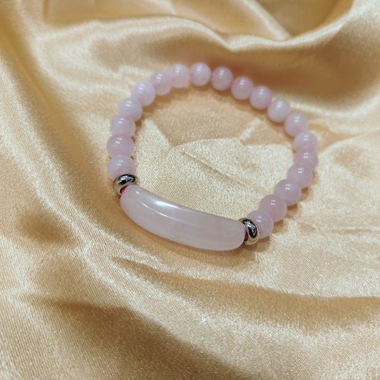 Rose Quartz Arc Bracelet | Healing Gemstone Bracelet for Love & Calming Energy