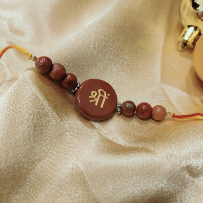 Red Jasper Crystal Rakhi | Energizing Gemstone Rakhi for Courage & Grounding