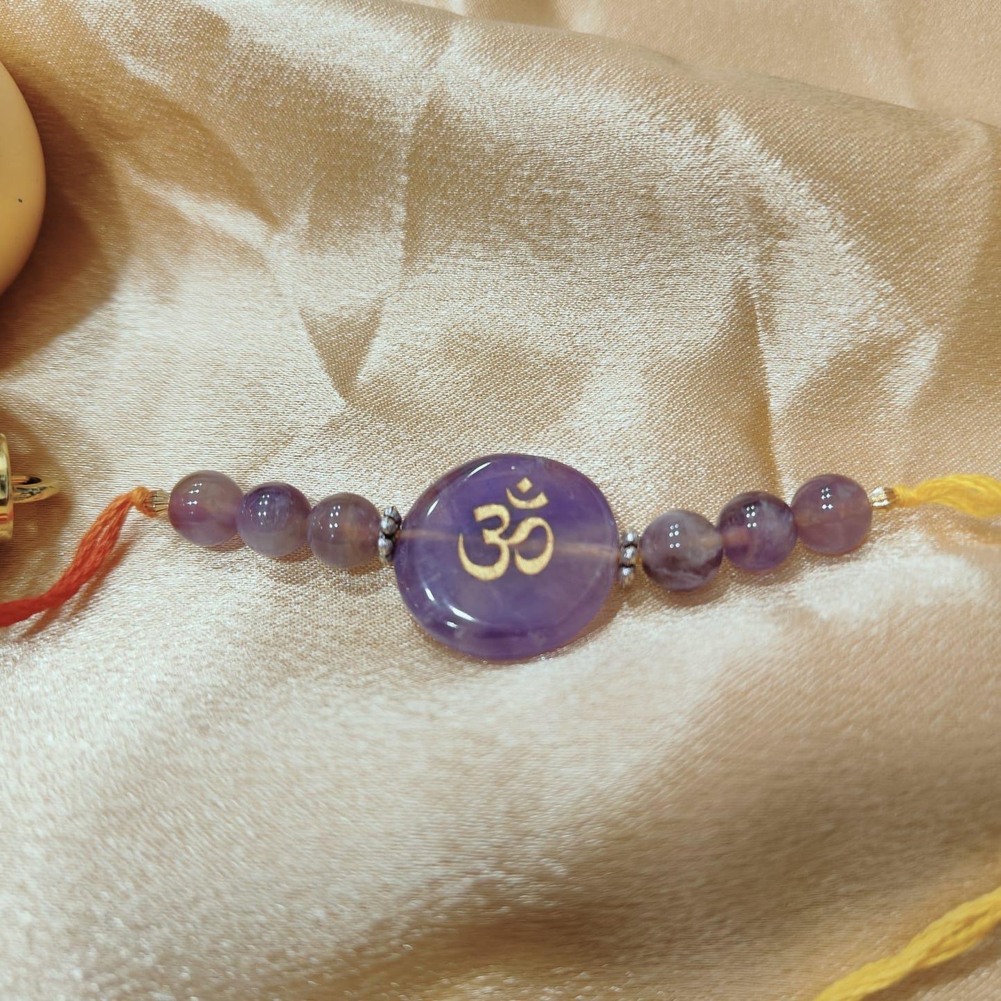 Amethyst Crystal Rakhi | Gift your Brother Spiritual Energy & Protection, Handmade Natural Gemstone Rakhi, Perfect for Raksha Bandhan