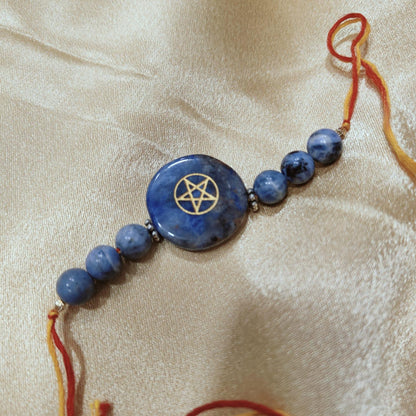 Lapis Lazuli Crystal Rakhi | Healing Gemstone Rakhi for Wisdom & Protection