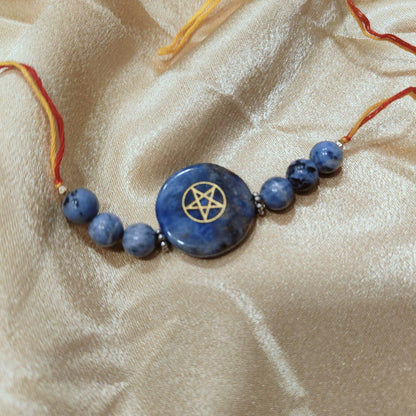 Lapis Lazuli Crystal Rakhi | Healing Gemstone Rakhi for Wisdom & Protection