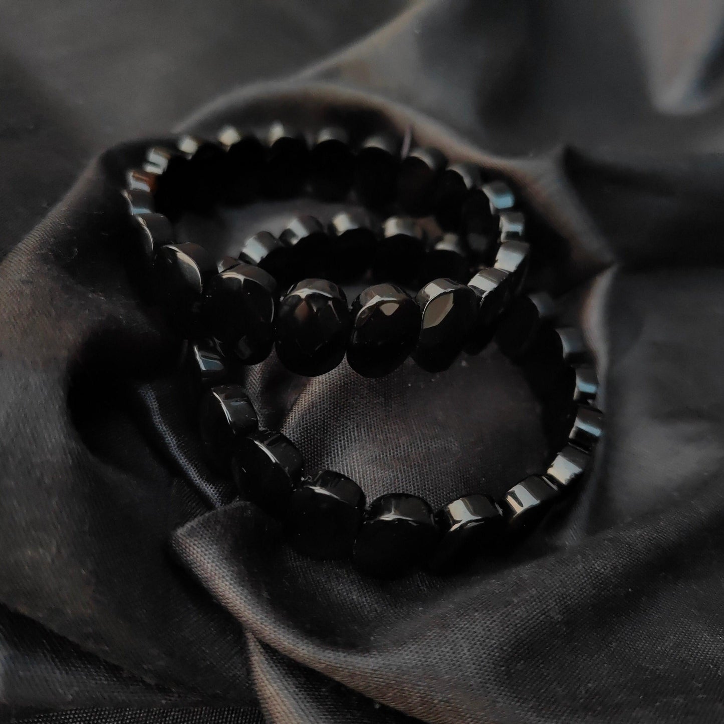 Black Obsidian Faceted Bracelet | Protection, Grounding & Sleek Style