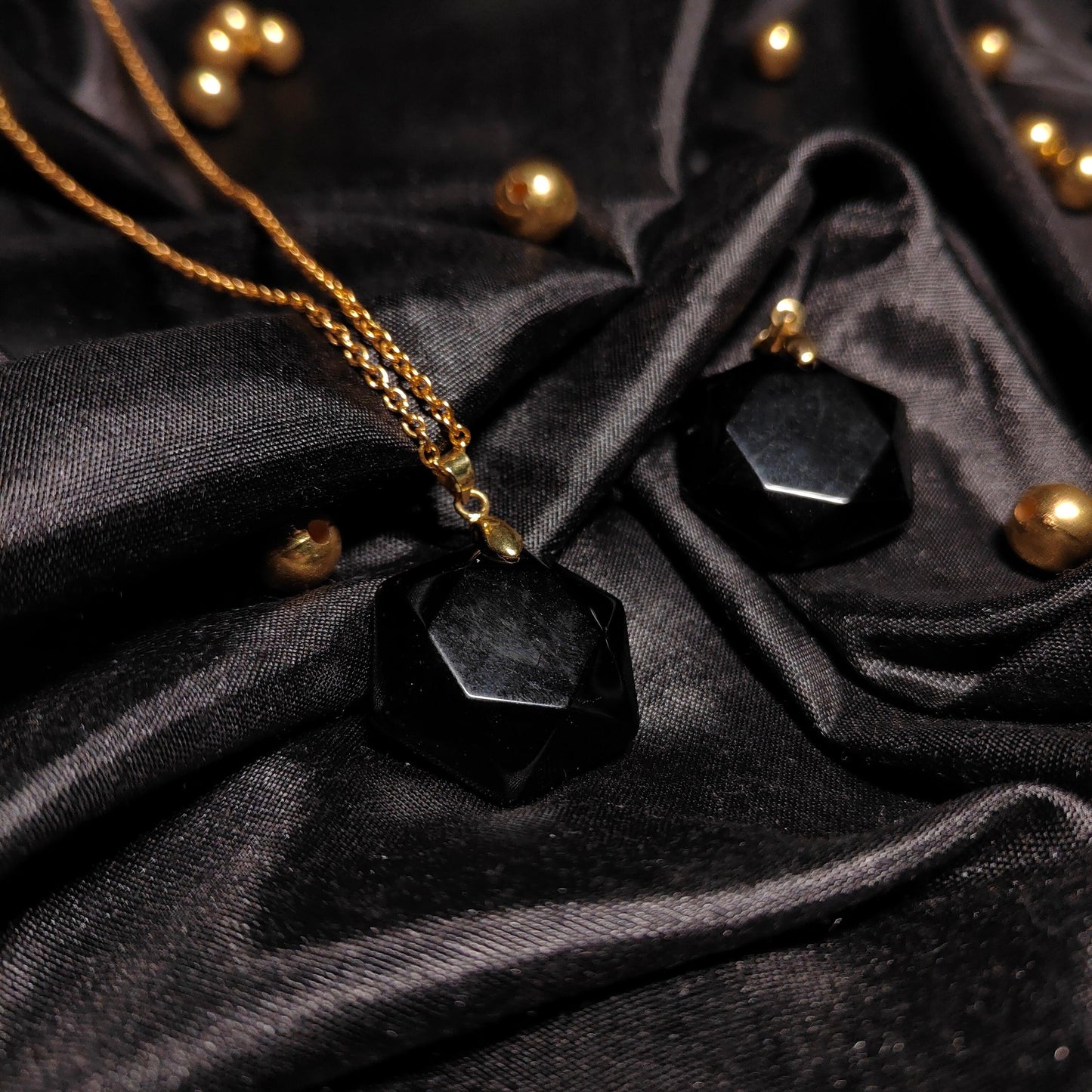 Black Tourmaline Hexagonal Pendant | Modern Protection Amulet for Positivity & Grounding