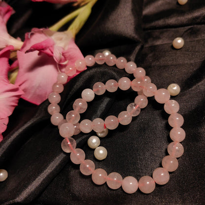 Rose Quartz Healing Crystal Bracelet | Natural Gemstone Jewelry for Love, Self-Care, and Positive Energy – Adjustable Chakra Bracelet for Women & Men