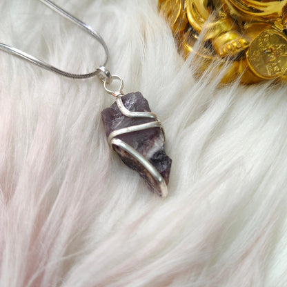 Amethyst Raw Crystal Pendant | Natural Healing Stone for Calm, Clarity & Spiritual Growth