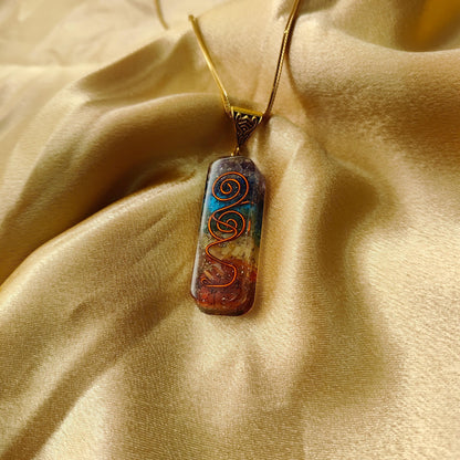 Seven Chakra Orgone Pendant | Energy Balancing, Healing & Positive Vibes Crystal Necklace