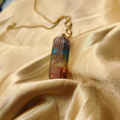 Seven Chakra Orgone Pendant | Energy Balancing, Healing & Positive Vibes Crystal Necklace