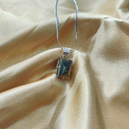 Pyrite Rectangular Pendant | Wealth, Protection & Energy Boosting Crystal Necklace