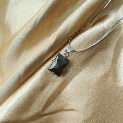 Pyrite Rectangular Pendant | Wealth, Protection & Energy Boosting Crystal Necklace