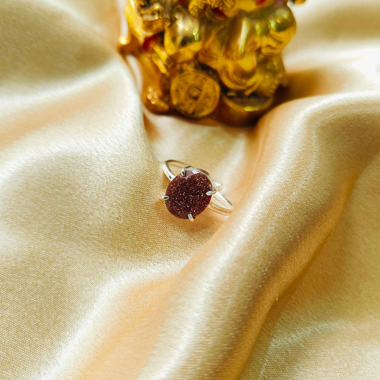 Red Goldstone Ring | Elegant Gemstone Jewelry for Positivity and Confidence