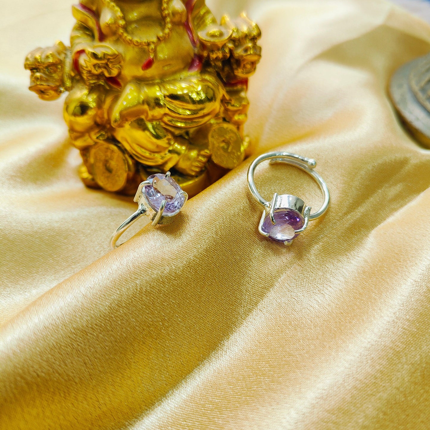 Amethyst Diamond-Cut Ring | Stunning Crystal Jewelry for Healing, Energy Balance, and Elegant Style