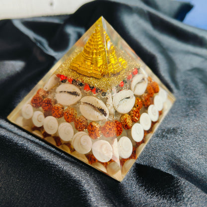 Dhan Laxmi Shree Yantra Crystal Pyramid | Symbol of Prosperity, Wealth, and Spiritual Growth in India