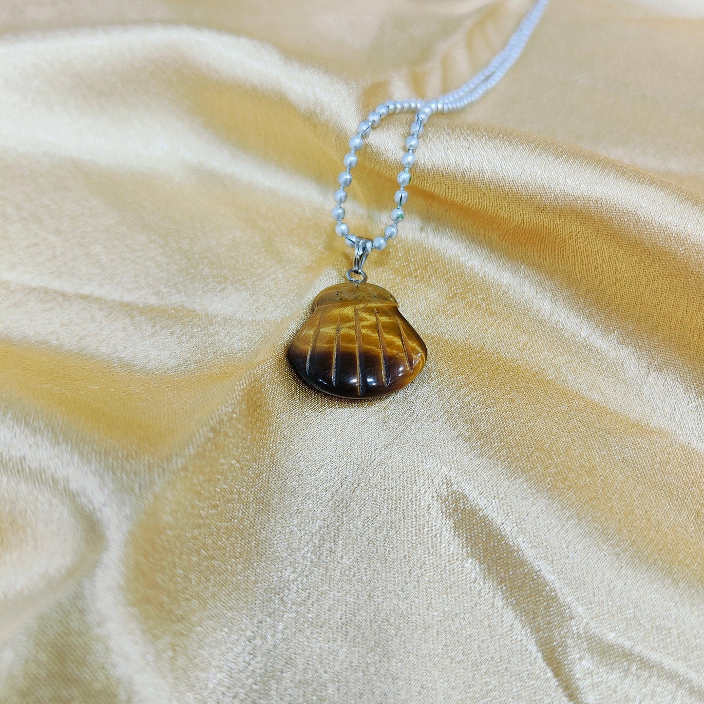 Tiger Eye Pendant | Authentic Healing Crystal Pendant for Protection, Confidence, and Grounding, with Durable Stainless Steel Chain