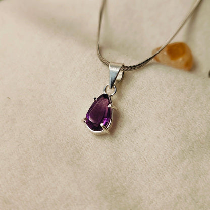 Amethyst Pendant Necklace | Genuine Healing Crystal Jewelry for Stress Relief, Intuition & Positive Energy – Natural Gemstone Pendant for Women & Men