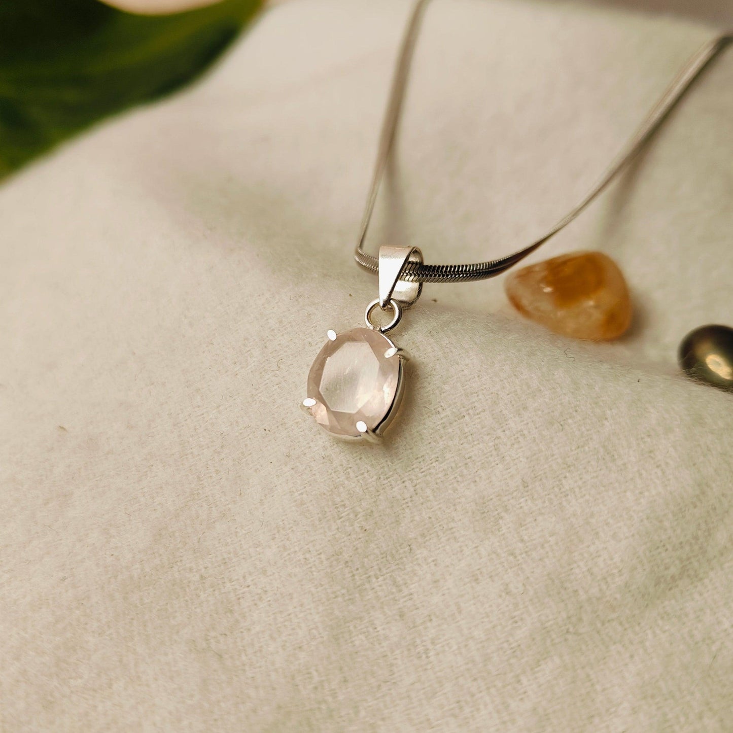 Rose Quartz Pendant | Natural Healing Crystal for Love, Harmony & Self-Care